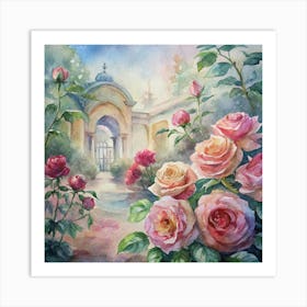 Roses In The Garden 2 Art Print