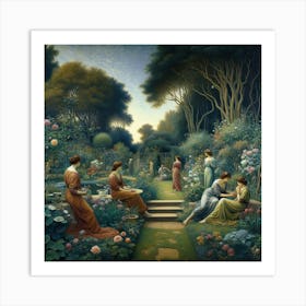 Garden At Dusk 3 Art Print