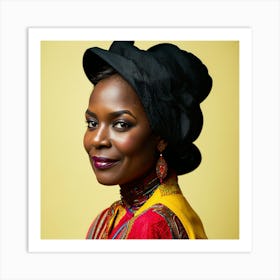 African Woman In A Hat Art Print