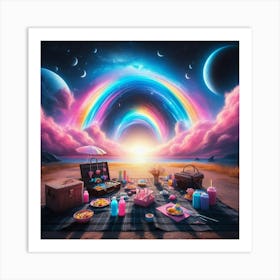 Rainbow Picnic 1 Art Print