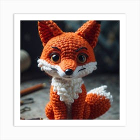 Crocheted Fox Art Print