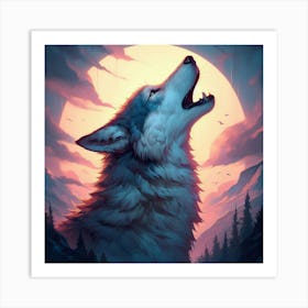 Howling Wolf 1 Art Print