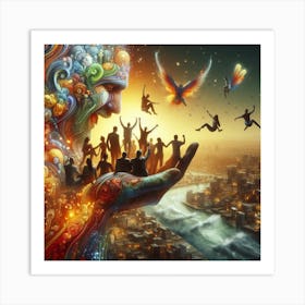 Psychedelic City 1 Art Print