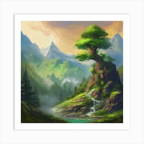 Lone Tree In The Forest 1 Art Print