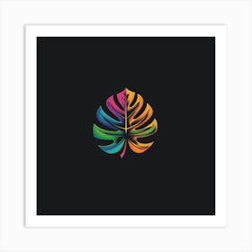 Rainbow Leaf Logo 2 Art Print