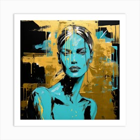 Blue And Gold 1 Art Print