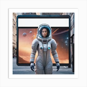 Space Woman In Space Suit Art Print
