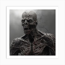 Zombie Skeleton Art Print