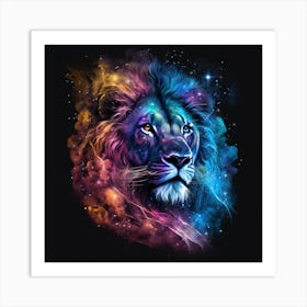 Lion In Space 1 Art Print