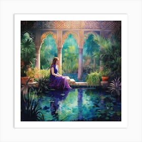 Girl By The Riyadh Pond Art Print