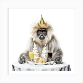 Birthday Monkey 1 Art Print