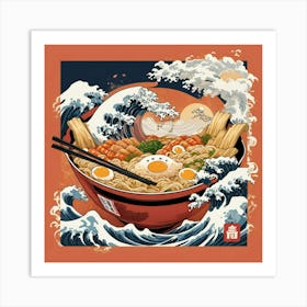 Graphic Design Great Ramen Wave Square Art 0 Art Print