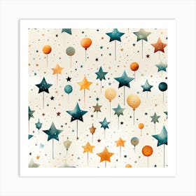 Stars And Balloons Art Print