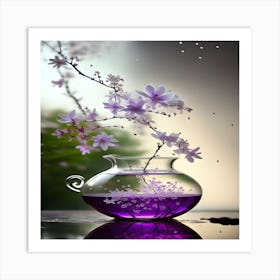 Purple Flowers In A Vase Art Print