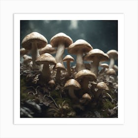 Mushrooms In The Forest 2 Art Print