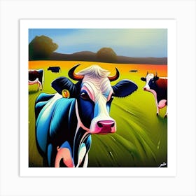 Cows In The Field Art Print