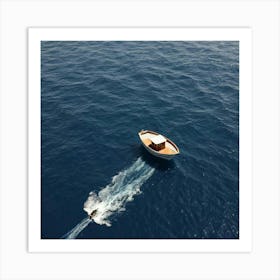 Small Boat In The Sea Art Print