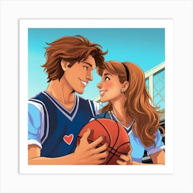 Cheerleader Meets Basketball Art Print