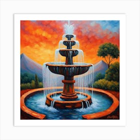 Fountain Volcano Art Print