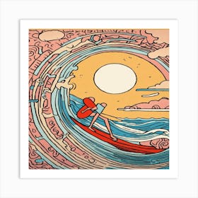 Surfer On A Wave Art Print