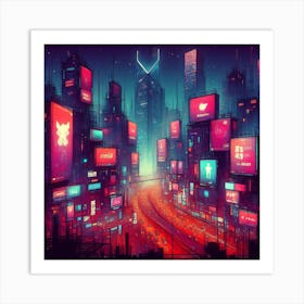 Neon City Art Print