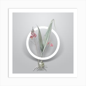 Vintage Pine Pink Minimalist Floral Geometric Circle on Soft Gray n.0352 Art Print