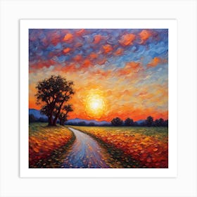 Sunset Road Art Print