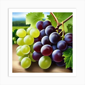 Grapes On A Table 1 Art Print