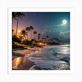 Moon night Art Print