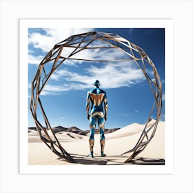 Futuristic Man In The Desert 13 Art Print