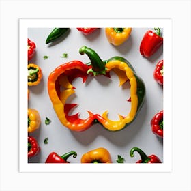 Peppers In A Heart Shape 1 Art Print