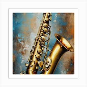 Saxophone On The Wall Art Print