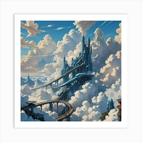 City In The Clouds Art Print