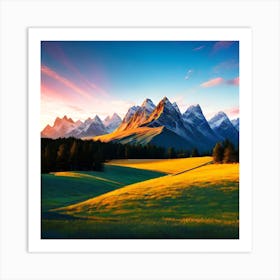 Sunset In The Mountains 14 Art Print