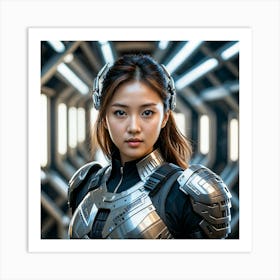 Korean Girl In Space Suit Art Print