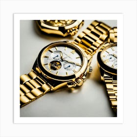 Two Gold Expensive Watches Art Print