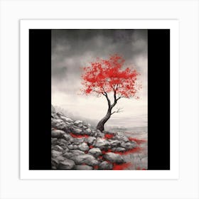 Red Tree Art Print