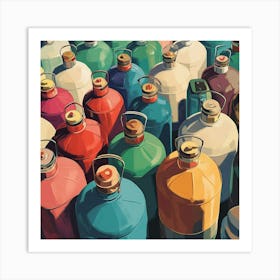 Many Gas Cans Art Print