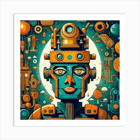 Robot Illustration Art Print