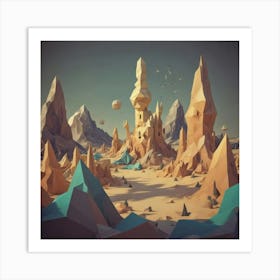 Low Poly Landscape 1 Art Print