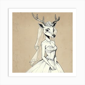 Deer Bride 8 Art Print