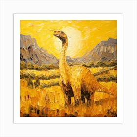 Dinosaur In The Grass Art Print