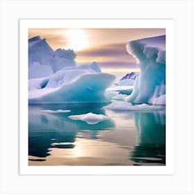 Icebergs In The Water 21 Art Print