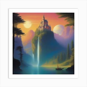 Castle On A Lake Art Print