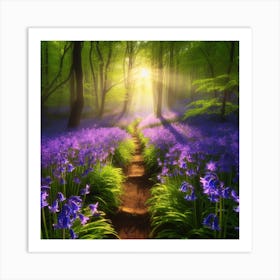 Bluebells In The Forest 1 Art Print