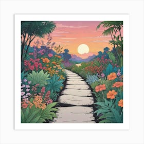 Into The Garden Ai Art Wall Art Design Illustration (40) Art Print