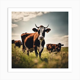 Cows In A Field 3 Art Print