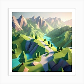 Low Poly Landscape 5 Art Print