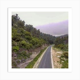 Aerial View Of A Mountain Road Art Print