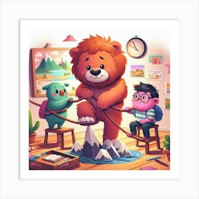 Bear In The Classroom Art Print